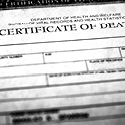 Image of a death certificate.
