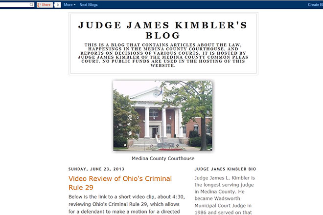 Image of Judge James Kimber's blog.