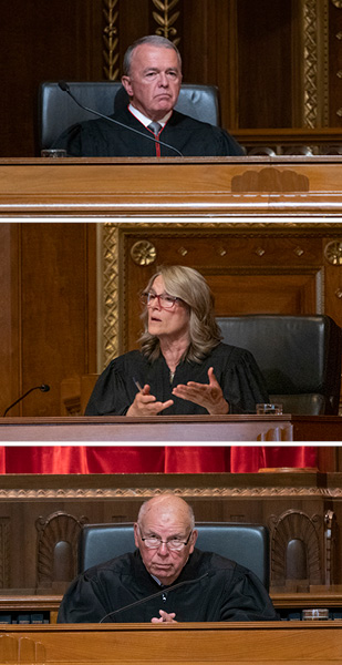 Image of Twelfth District Court of Appeals Judge Stephen W. Powell, Ninth District Court of Appeals Judge Julie A. Schafer, and Second District Court of Appeals Judge Michael L. Tucker