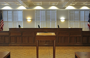 Image of an empty courtroom