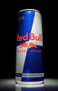 Image of a can of Red Bull energy drink Image of a can of Red Bull energy drink