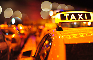 Image of the roof of a taxi cab in service Image of the roof of a taxi cab in service