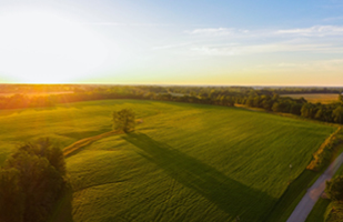 Image of an aerial view of a sprawling countryside