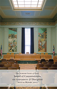 Image of the cover of the 2012 annual report of the Board of Commissioners on Grievances & Discipline.