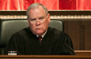 Image of Second District Court of Appeals Judge Michael T. Hall serving as a visiting judge on the Ohio Supreme Court.