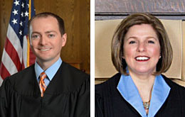 Image of Summit County Probate Court magistrate/judicial attorney Jon A. Oldham and Akron Municipal Court Judge Katarina V. Cook