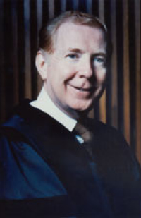 Image is of the late Justice Andy Douglas in his judicial robe