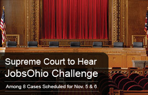 Image of the Ohio Supreme Court courtroom at the Thomas J. Moyer Ohio Judicial Center