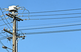 Image of a utility pole and utility lines Image of a utility pole and utility lines