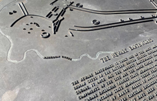 Image of a gray aerial view map of the earthworks