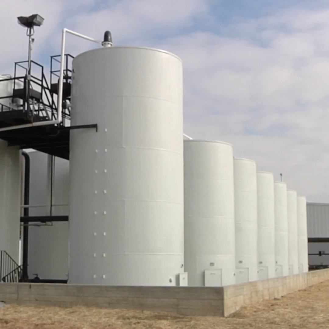 A row of white injection wells.