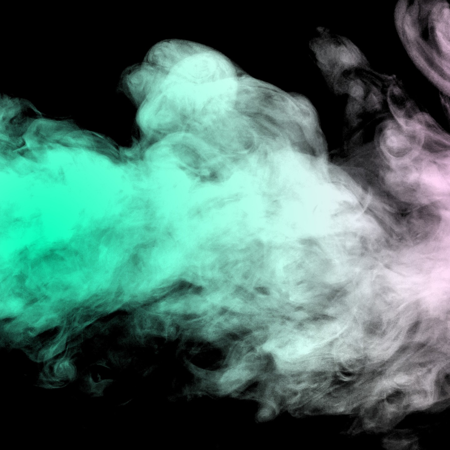 White smoke on a black background