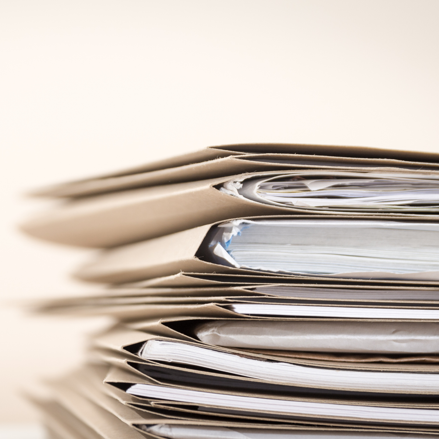 A stack of file folders