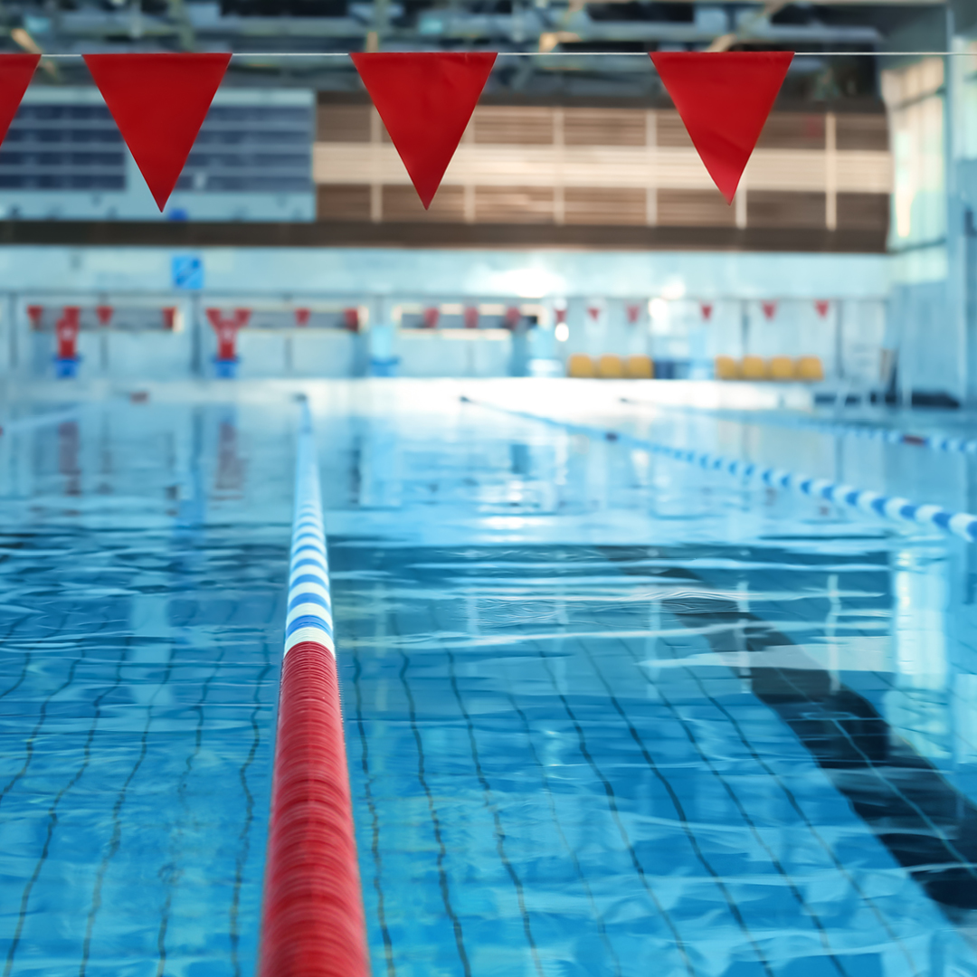 Lane markers in a swimming pool