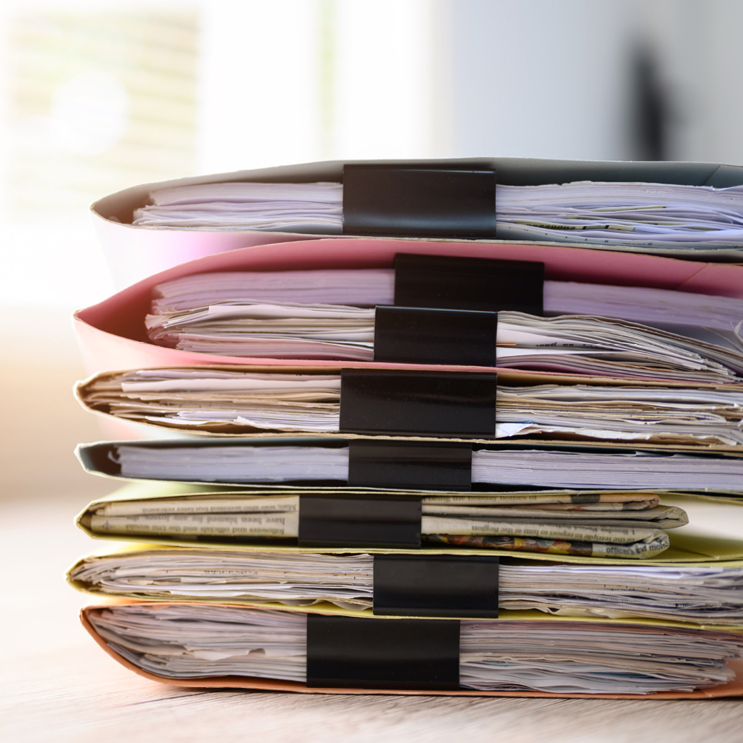 A stack of file folders