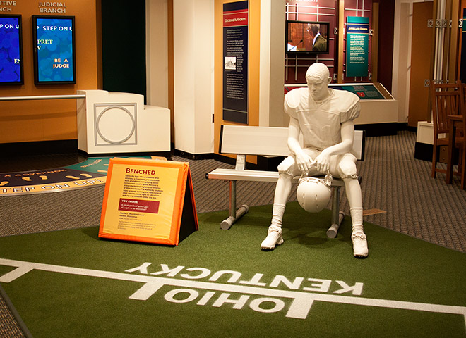 A Supreme Court Visitor Education Center display gets a facelift. A Supreme Court Visitor Education Center display gets a facelift.