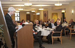 Cuyahoga County Common Pleas Court Judge Michael P. Donnelly speaks at the 20th anniversary luncheon of the Supreme Court of Ohio Commission on Professionalism. Cuyahoga County Common Pleas Court Judge Michael P. Donnelly speaks at the 20th anniversary luncheon of the Supreme Court of Ohio Commission on Professionalism.