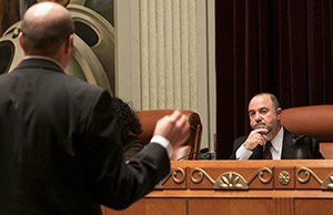 Image of a disciplinary hearing in progress