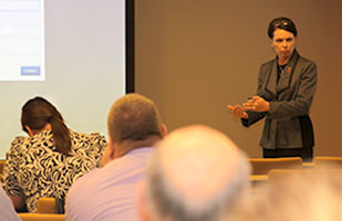 Image of Ohio Supreme Court Clerk Sandra Grosko conducting a training for attorneys Image of Ohio Supreme Court Clerk Sandra Grosko conducting a training for attorneys