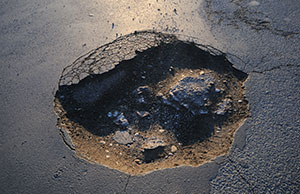 Image of a pothole Image of a pothole