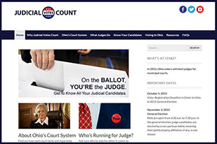Image of the homepage of the Judicial Votes Count website Image of the homepage of the Judicial Votes Count website