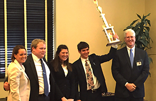 Image of Springfield High School students and Tenth District Court of Appeals Judge William A. Klatt
