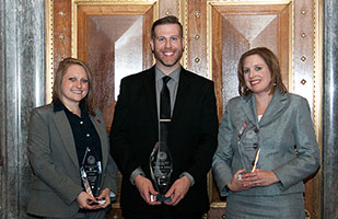 Image of Ohio Supreme Court employees Rachael Radel, Stephen Kahler, and Lori Keating