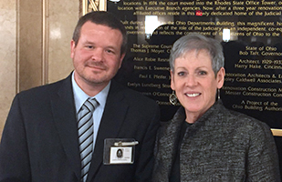 Image of Ohio Supreme Court Chief Justice Maureen O'Connor and Tolles Career and Technical Center teacher Joe Cahill Image of Ohio Supreme Court Chief Justice Maureen O'Connor and Tolles Career and Technical Center teacher Joe Cahill