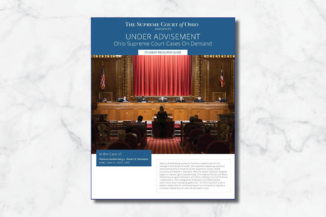 Image shows the front cover of the new Under Advisement document