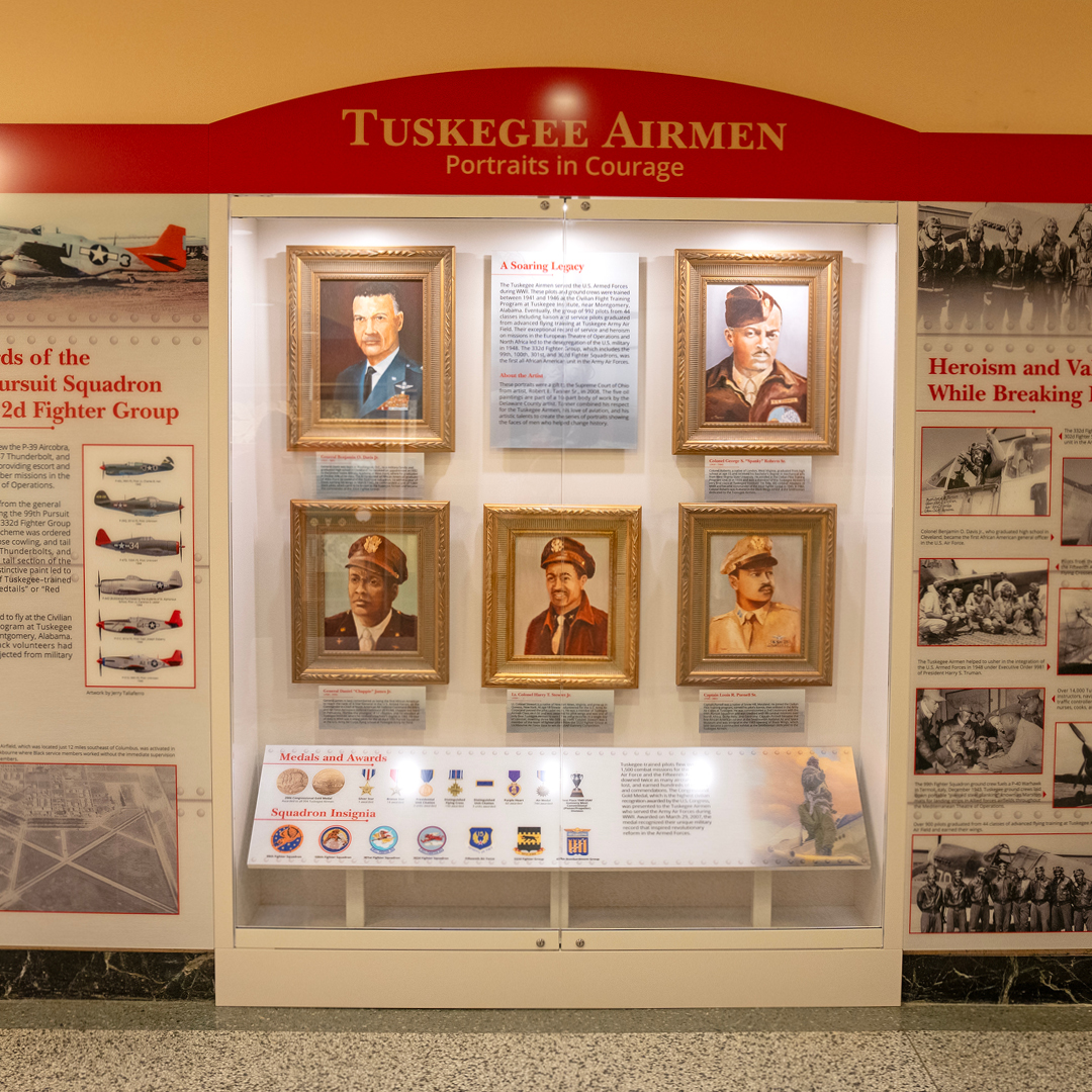 A museum plaque with names of veterans