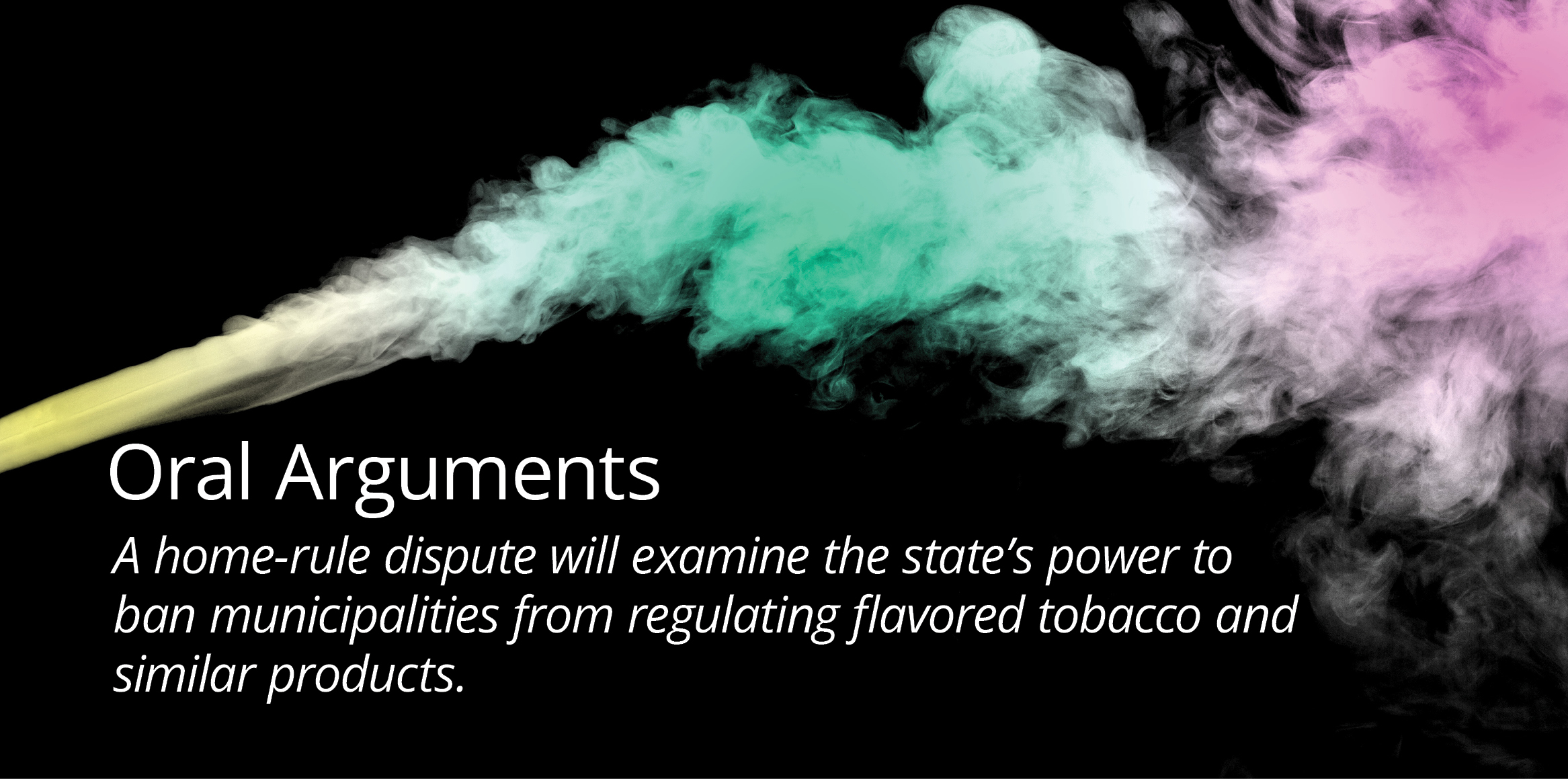 White smoke on a black background