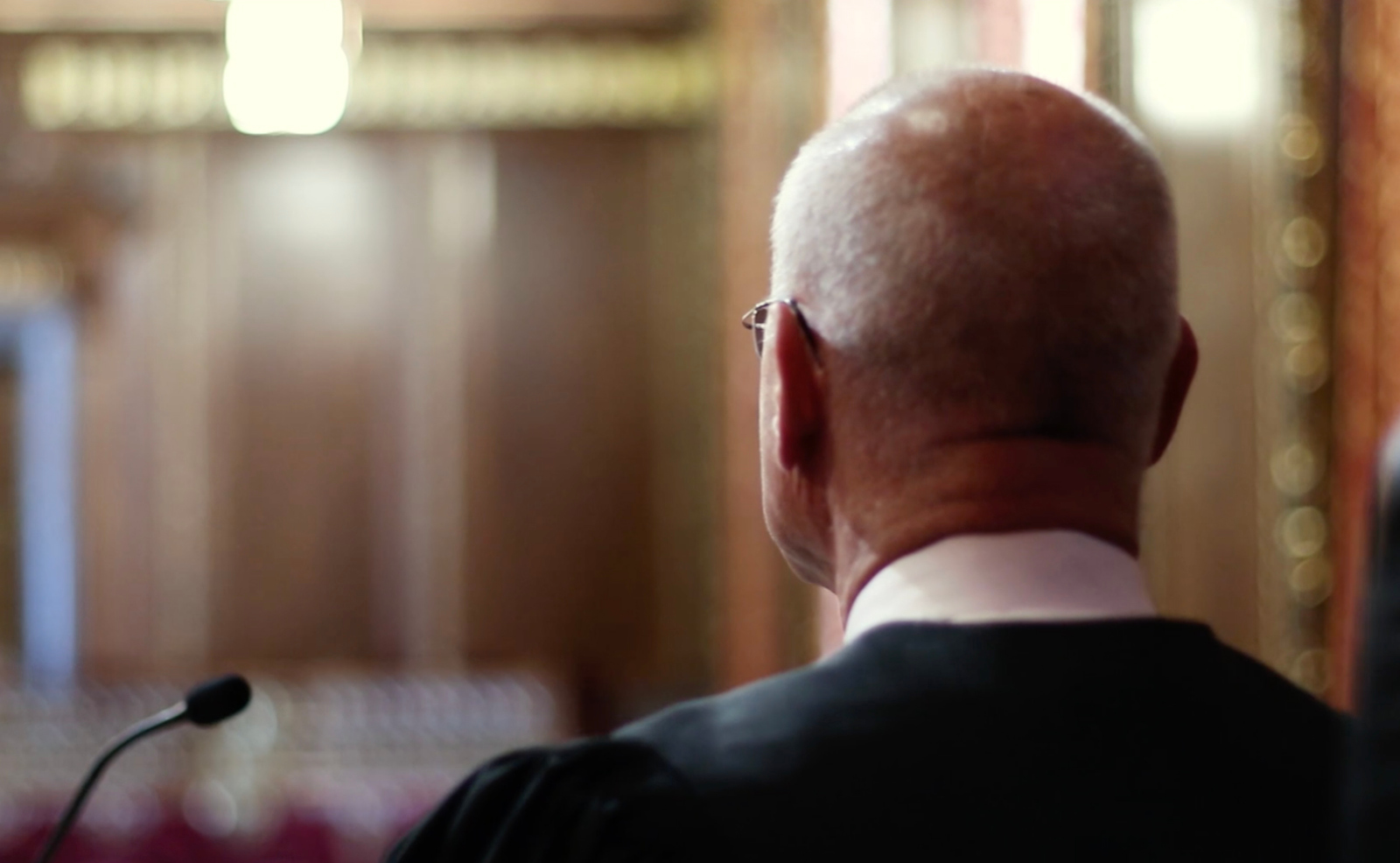 Image of the back of a judge's head