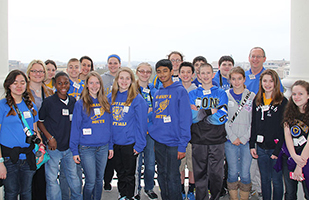 Image of Gahanna Middle School South teacher Mike Browning and some of his students on a field trip Image of Gahanna Middle School South teacher Mike Browning and some of his students on a field trip